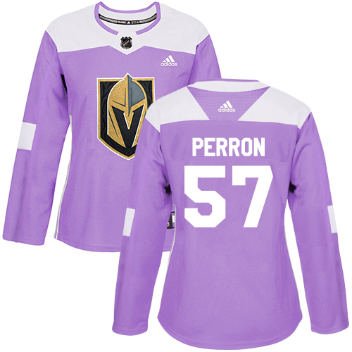Adidas Golden Knights #57 David Perron Purple Authentic Fights Cancer Women's Stitched NHL Jersey